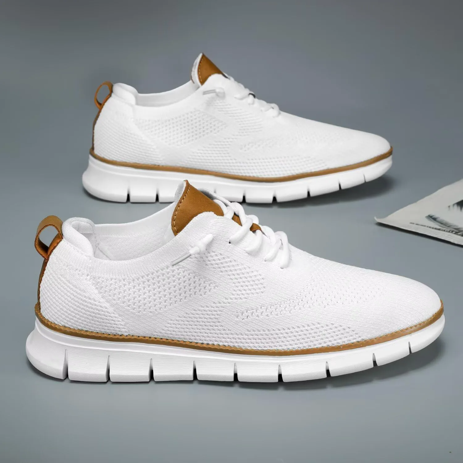 

Мужские оксфорды, деловая обувь, модная сетчатая повседневная обувь для прогулок, удобные кроссовки с легкой мягкой подошвой Chopben, белый