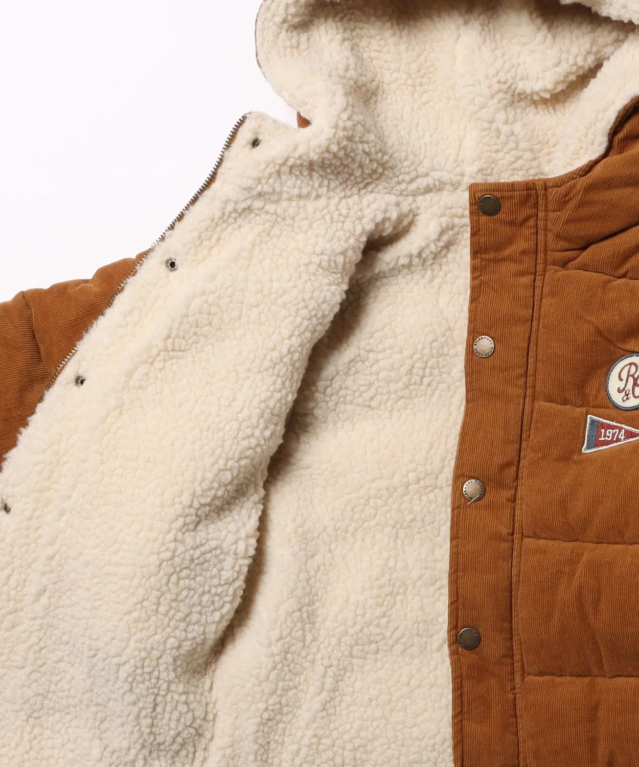 Куртка-пуховик Cord Puffer Jacket Rylee + Cru, 100% хлопок, коричневый — фото 3