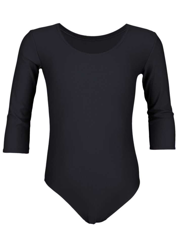 

Aquarti Детский балетный купальник с рукавами 3/4, черный