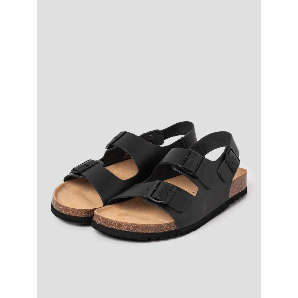 Мужские чёрные сандалии с двумя ремешками Cork Two Strap от Scholl — фото 2
