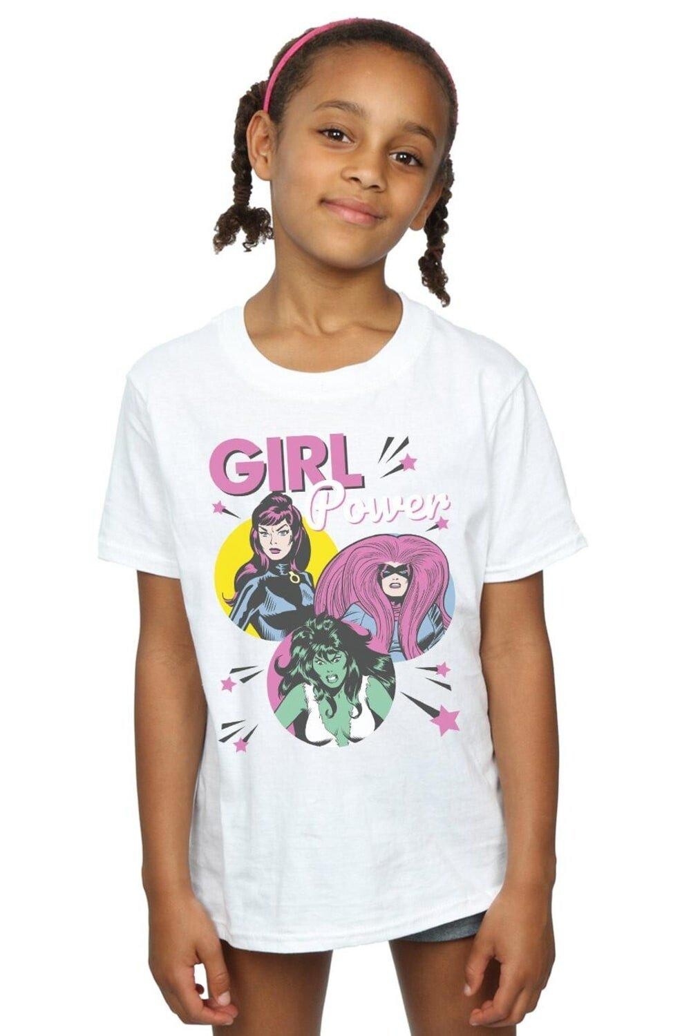 

Хлопковая футболка Girl Power Marvel Comics, белый