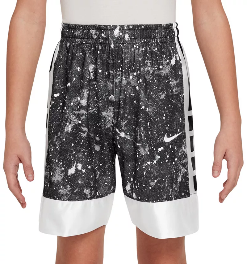 

Баскетбольные шорты с принтом Nike Dri-FIT Elite 23 для мальчиков, черный/белый