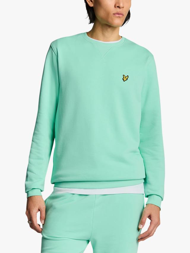 

Хлопковая толстовка с круглым вырезом и логотипом Lyle & Scott, цвет Aquamarine