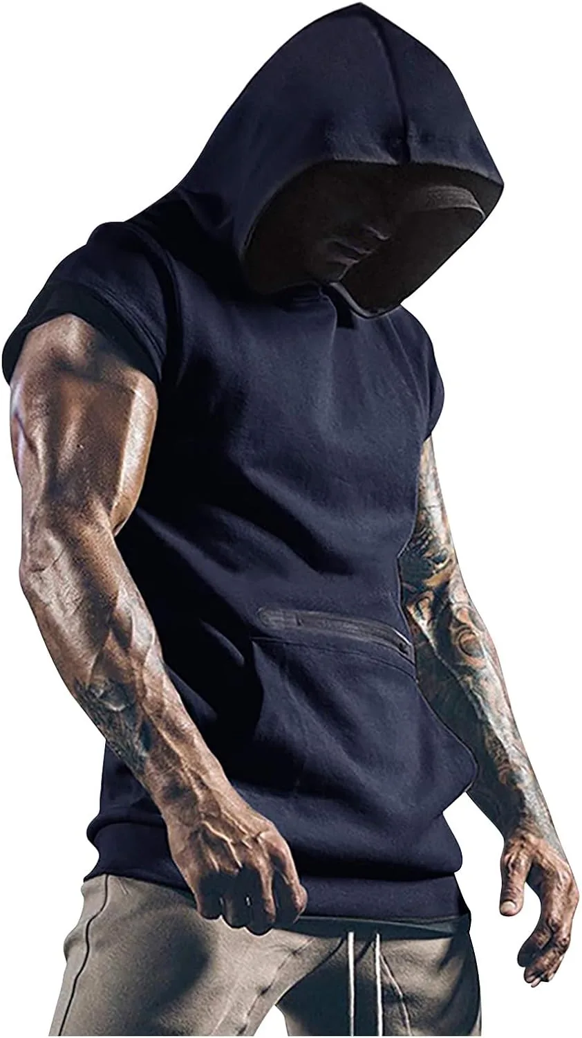 

Футболка для мужчин с коротким рукавом и капюшоном