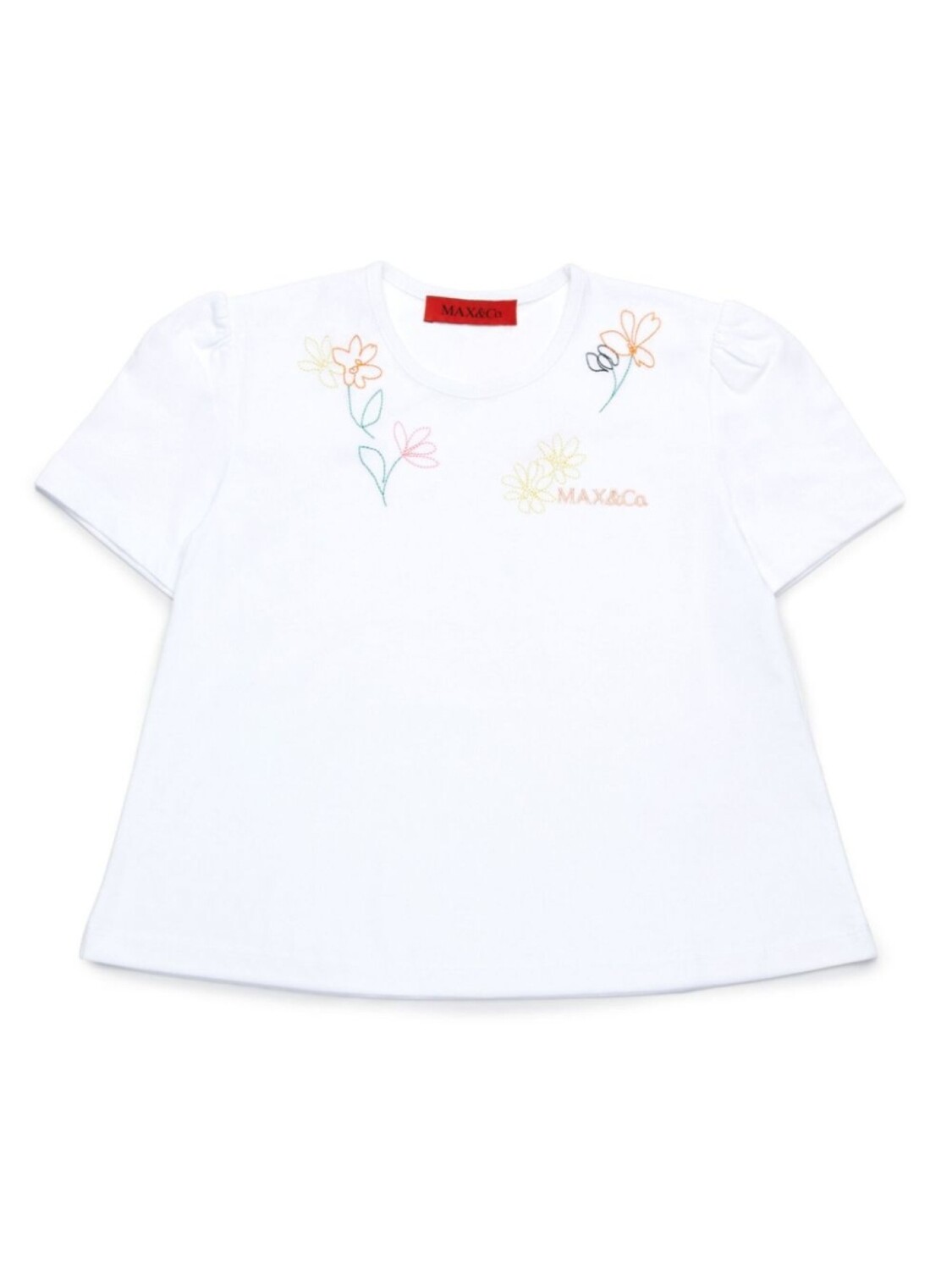 

MAX&Co. Kids футболка с цветочной вышивкой, белый