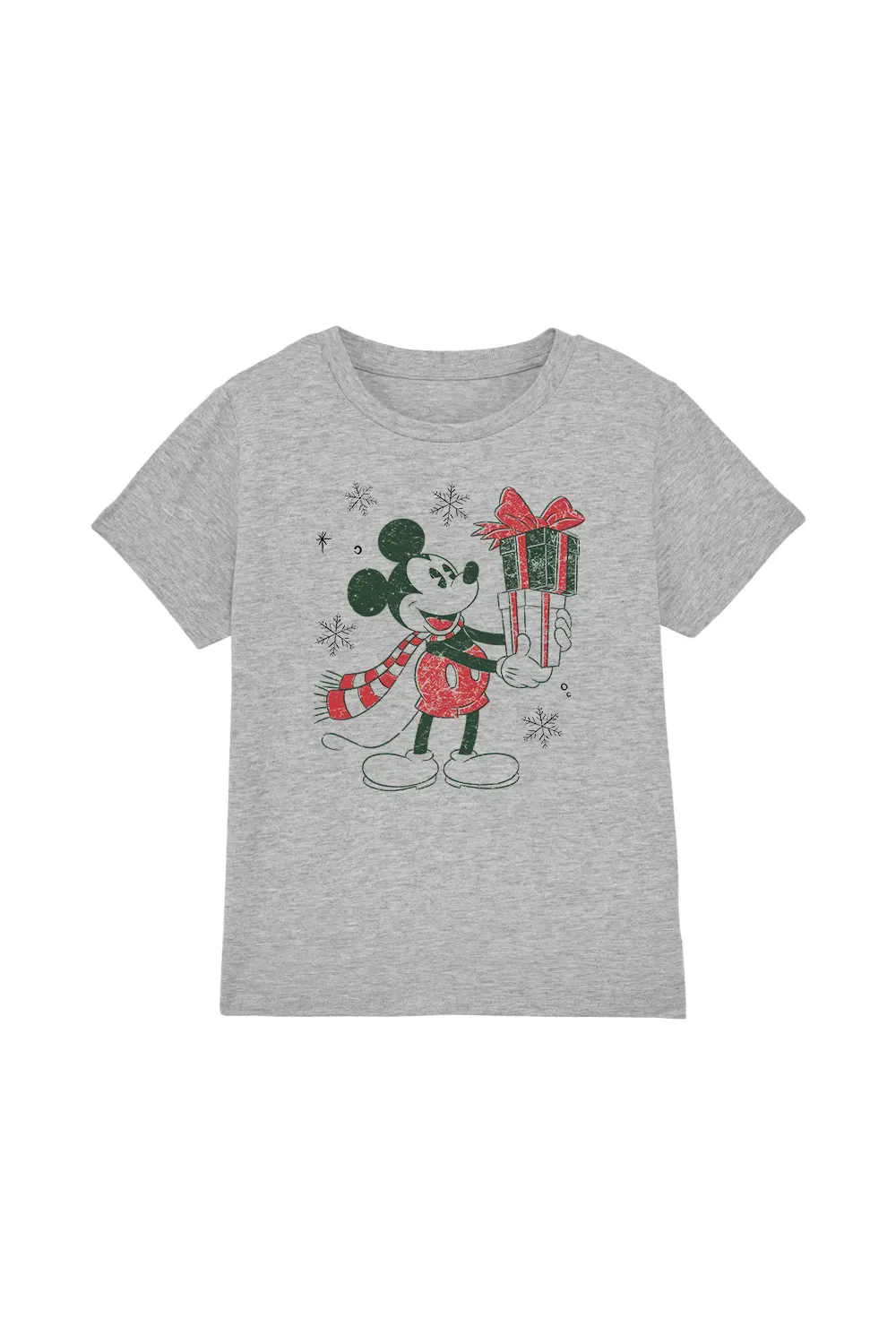 Детская футболка Mickey Mouse Christmas Presents Disney, светло-серый