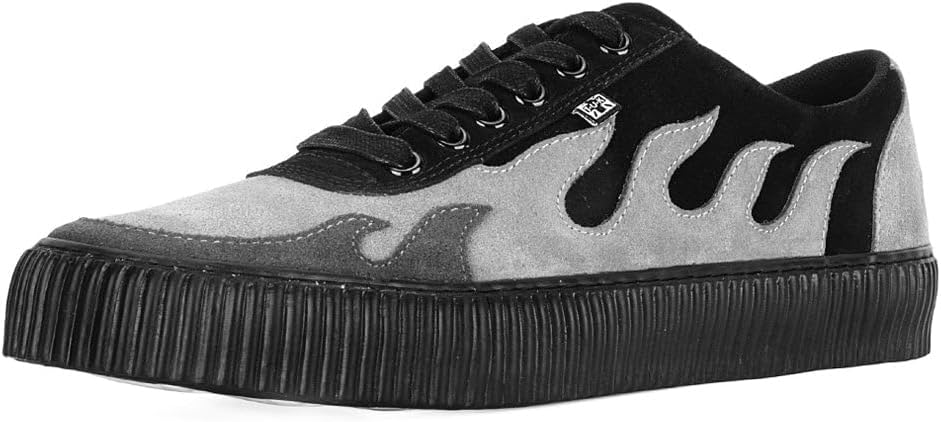 

Кроссовки T.U.K. Suede Creeper для женщин и мужчин, Шнуровка, черная переплетенная текстура и люверсы, Классическая рифленая подошва и сетчатая подкладка, Комфорт с памятью формы для повседневной носки