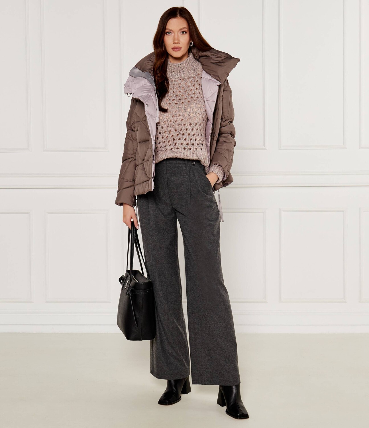 

Свитер из шерсти Marc Cain Loose fit, пудрово-розовый