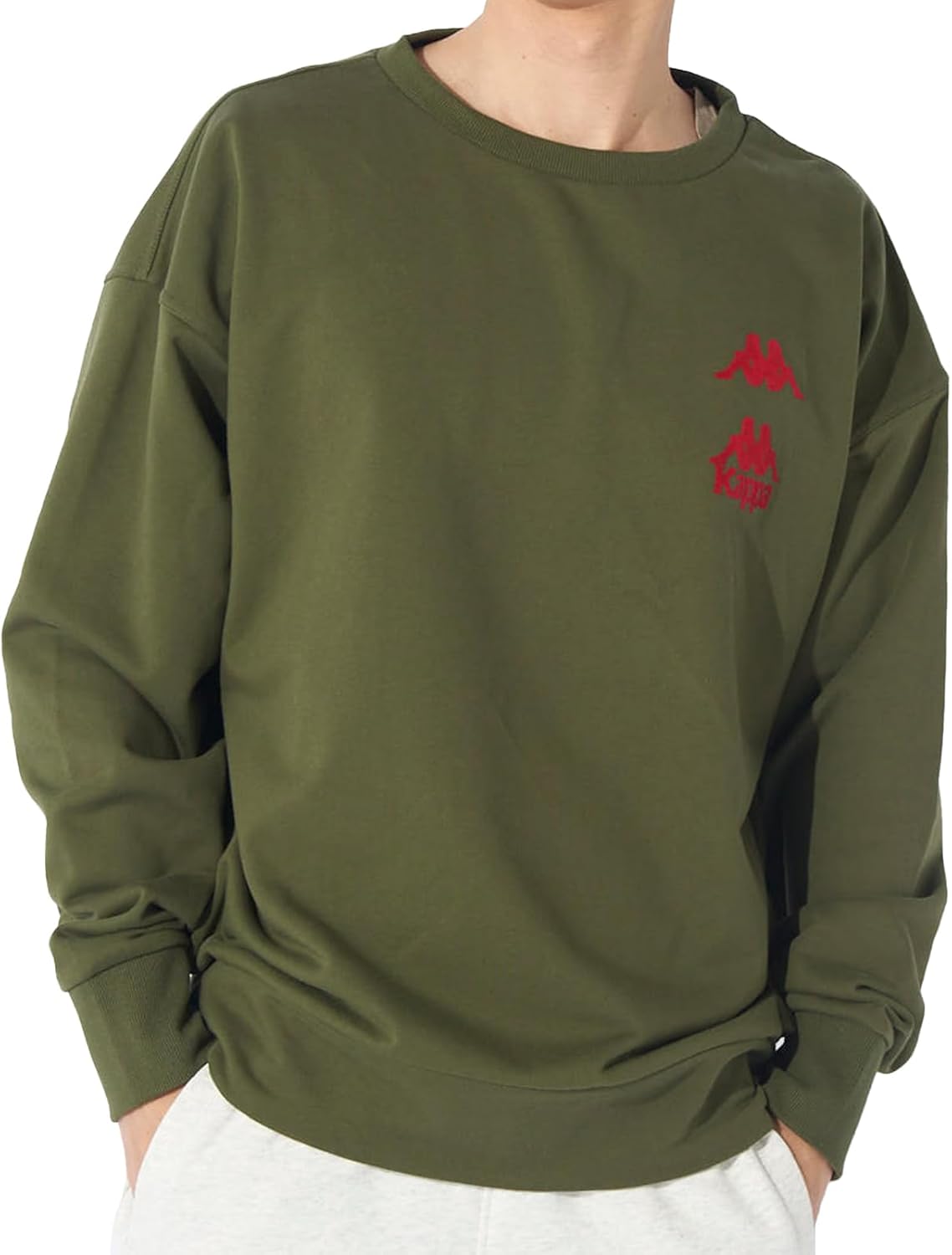 

Мужская толстовка с круглым вырезом и логотипом спереди 244309 Kappa, зеленый