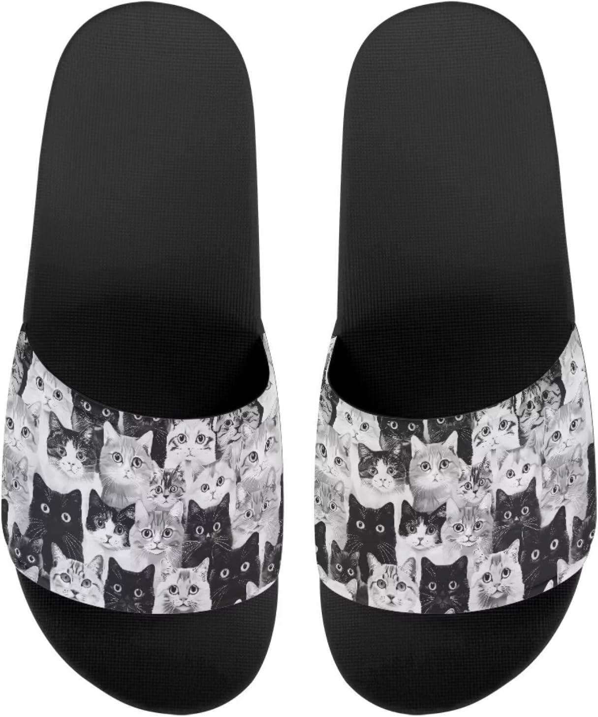 

Женские сандалии с принтом кошки, удобные тапочки, повседневные сандалии для дома, летние домашние тапочки, для улицы и дома, противоскользящие Getelinseng, Cats Print