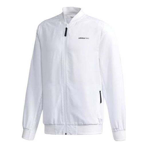 

Куртка adidas neo Solid Color Casual Zipper aviator Jacket White, белый