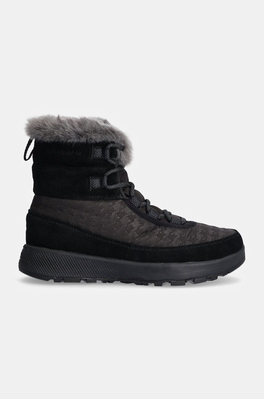 Женские зимние ботинки Columbia Slopeside Peak Luxe V2 из ткани и замши, черный — фото 3