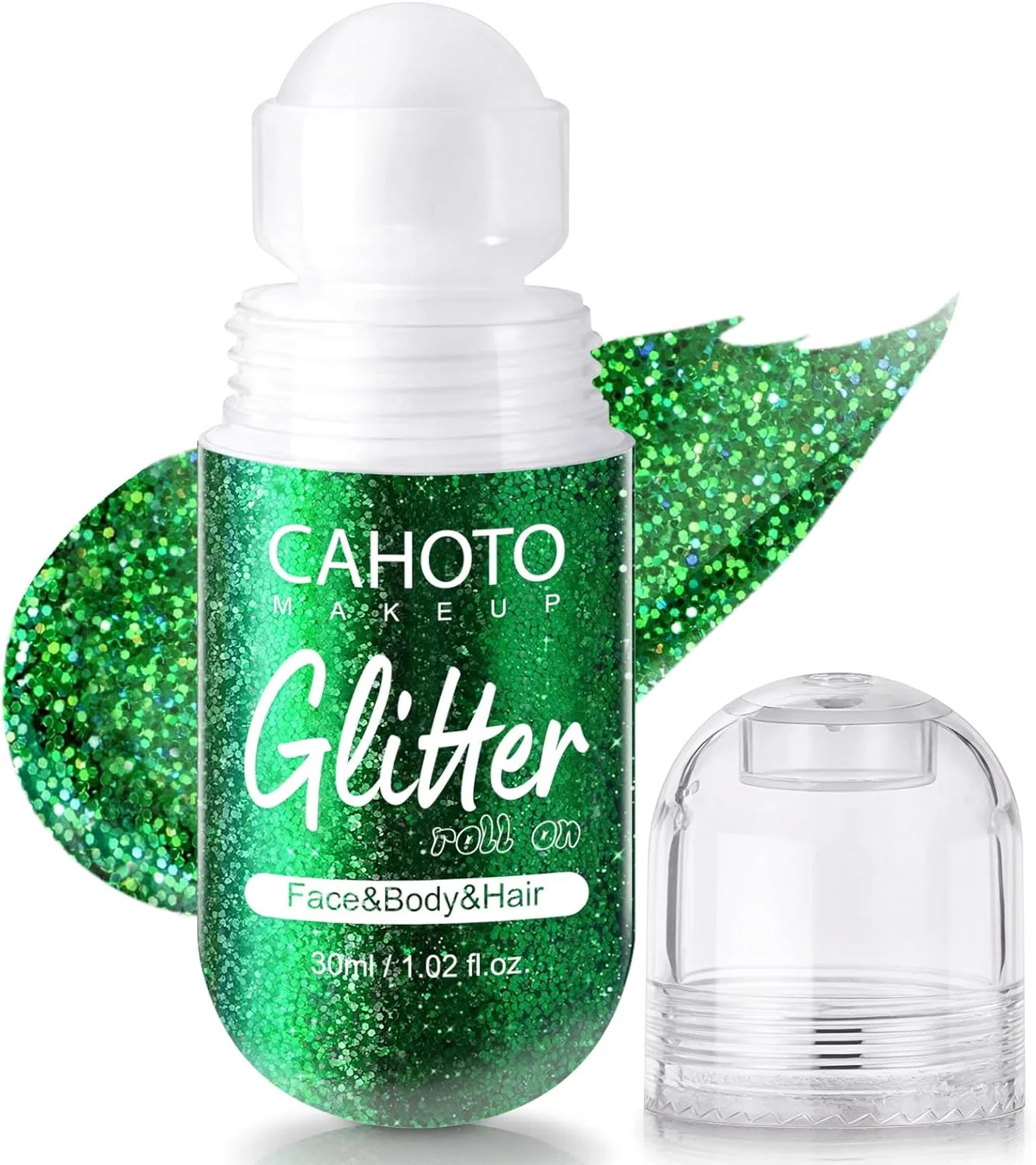 Ролл-он глиттер для тела с блестками CAHOTO зеленый 1.02 fl oz