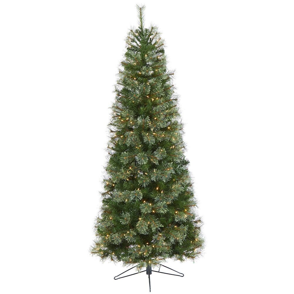 

почти естественный 6,5 футов. Искусственная рождественская елка Cashmere Slim 350-Light Nearly Natural, зеленый