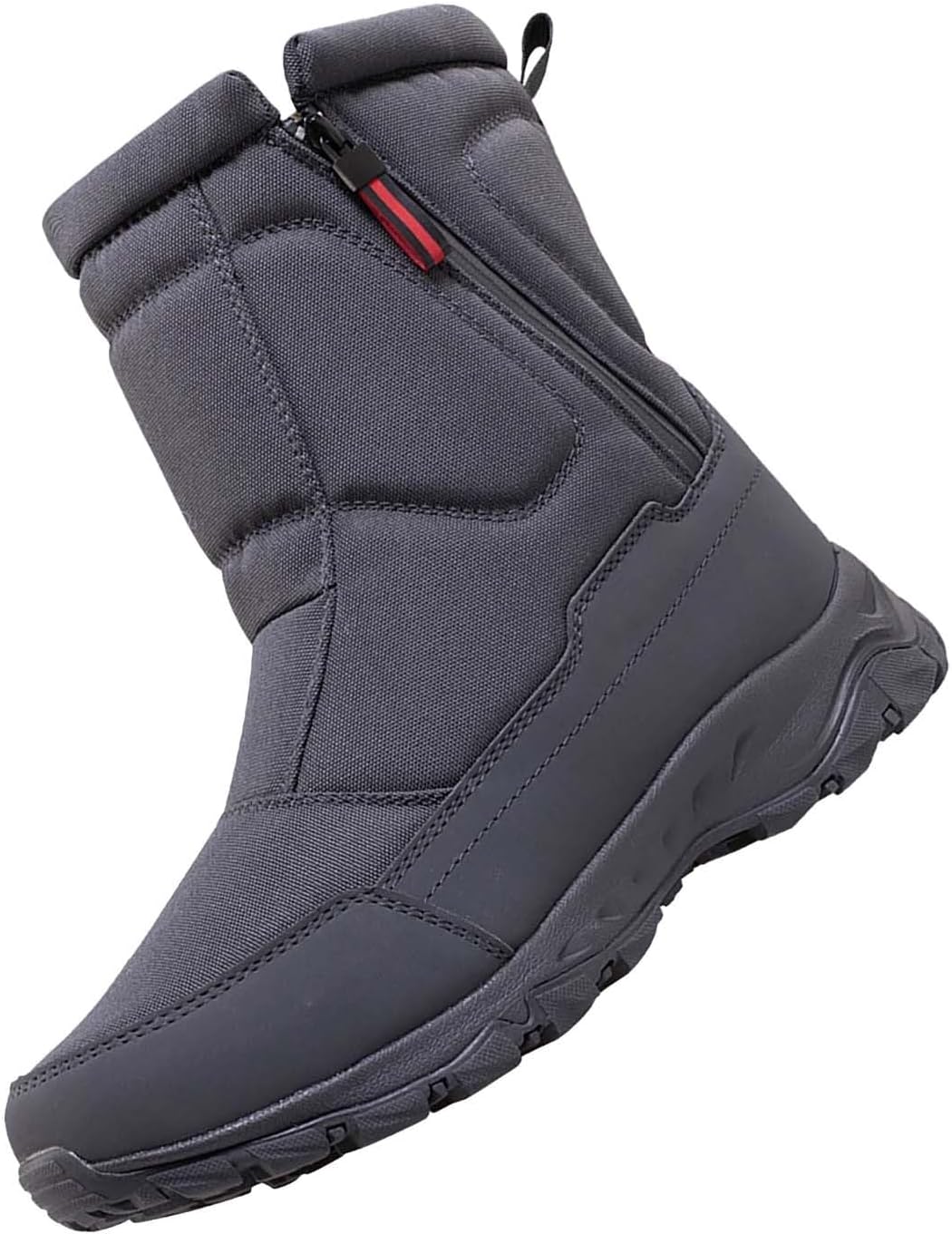 

Женские зимние ботинки с боковой молнией, водоотталкивающие, с противоскользящей подошвой, утепленные мехом, высокие мужские ботинки, унисекс, для активного отдыха зимой Generic, серый