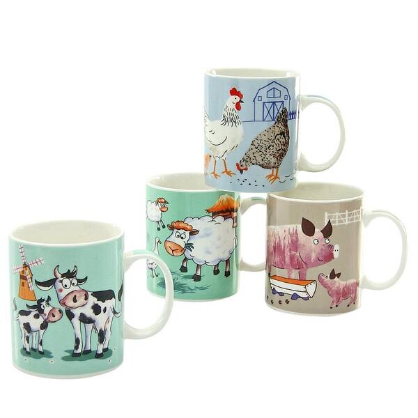 

Набор кофейных кружек farm animals, 4 шт. Creatable, мультколор