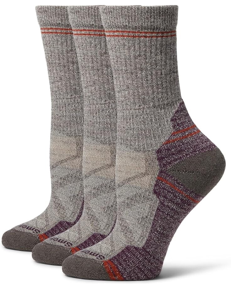 

Носки Smartwool Hike Light Cushion Crew Socks 3 Pack, серо-коричневый