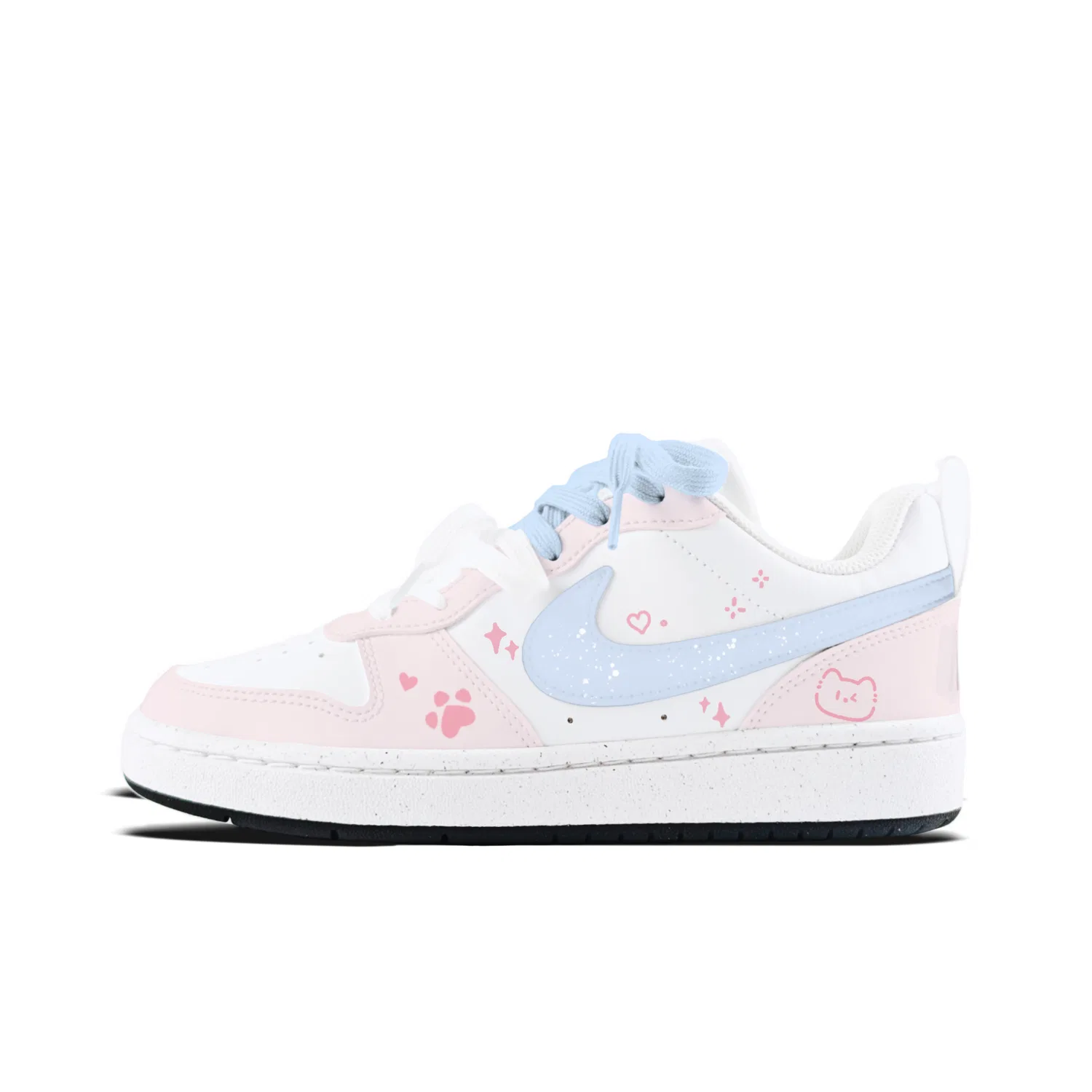 Детские скейтбординг-кроссовки Court Borough Star Cat Nike розово-синие — фото 3