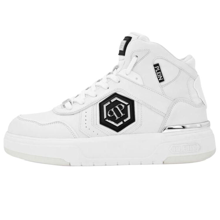 

Кроссовки Hi Top Leather High Top Skateboard Shoes мужские белые PHILIPP PLEIN, белый