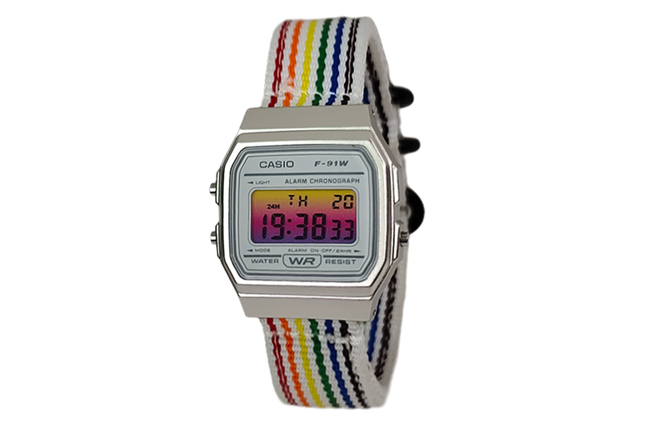 

CASIO Ретроффит серия кварцевый механизм нейлоновый ремешок часы унисекс белый циферблат