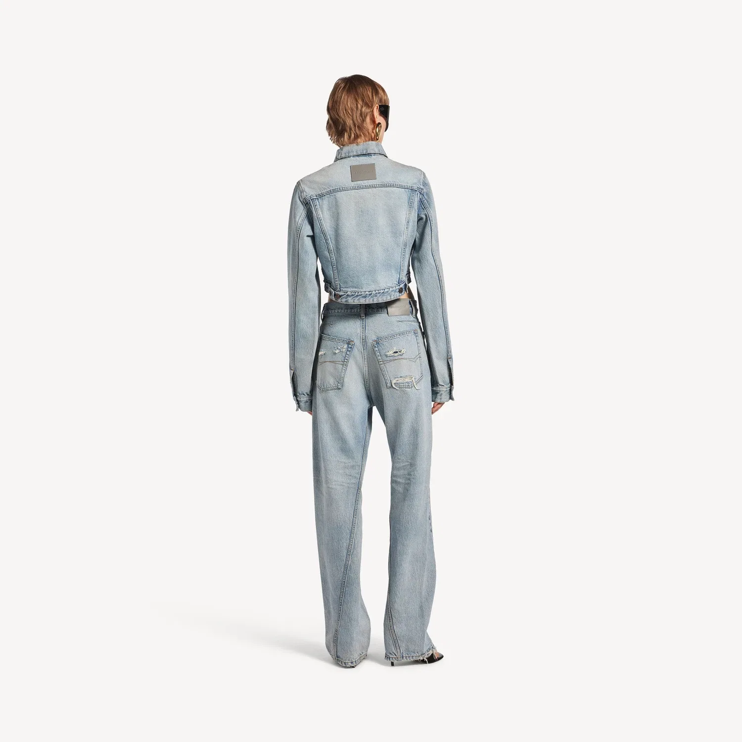 Женские джинсы Twisted Seam в выбеленном светло-синем цвете Balenciaga — фото 4