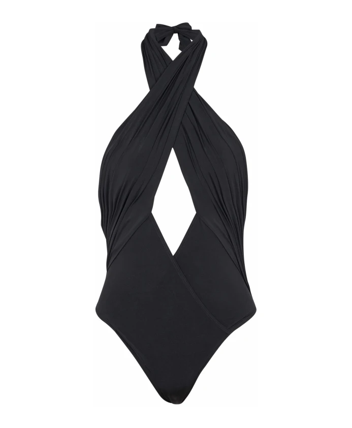 

Однотонный купальник Balmain, черный