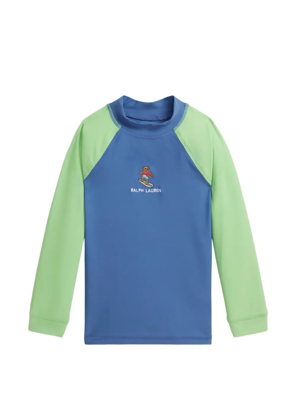 Футболка-рашгард в стиле поло с цветовыми блоками Polo Ralph Lauren Kids, синий