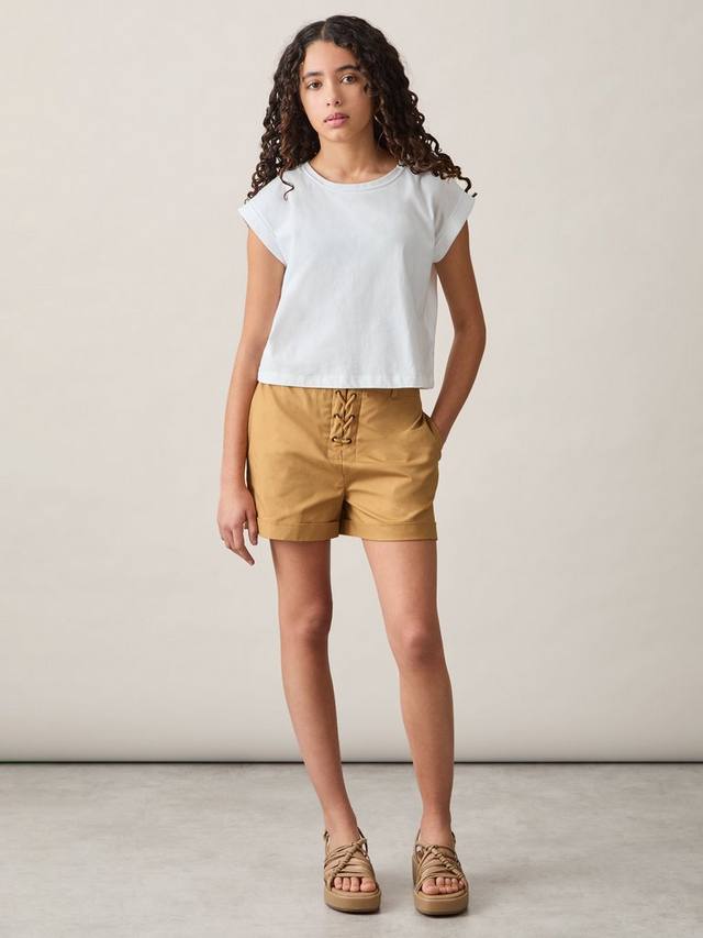 

Детские хлопковые шорты Clement на шнурках Reiss, Tan