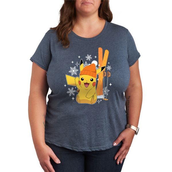 

Футболка с принтом "Покемон Пикачу на лыжах" Licensed Character, синий