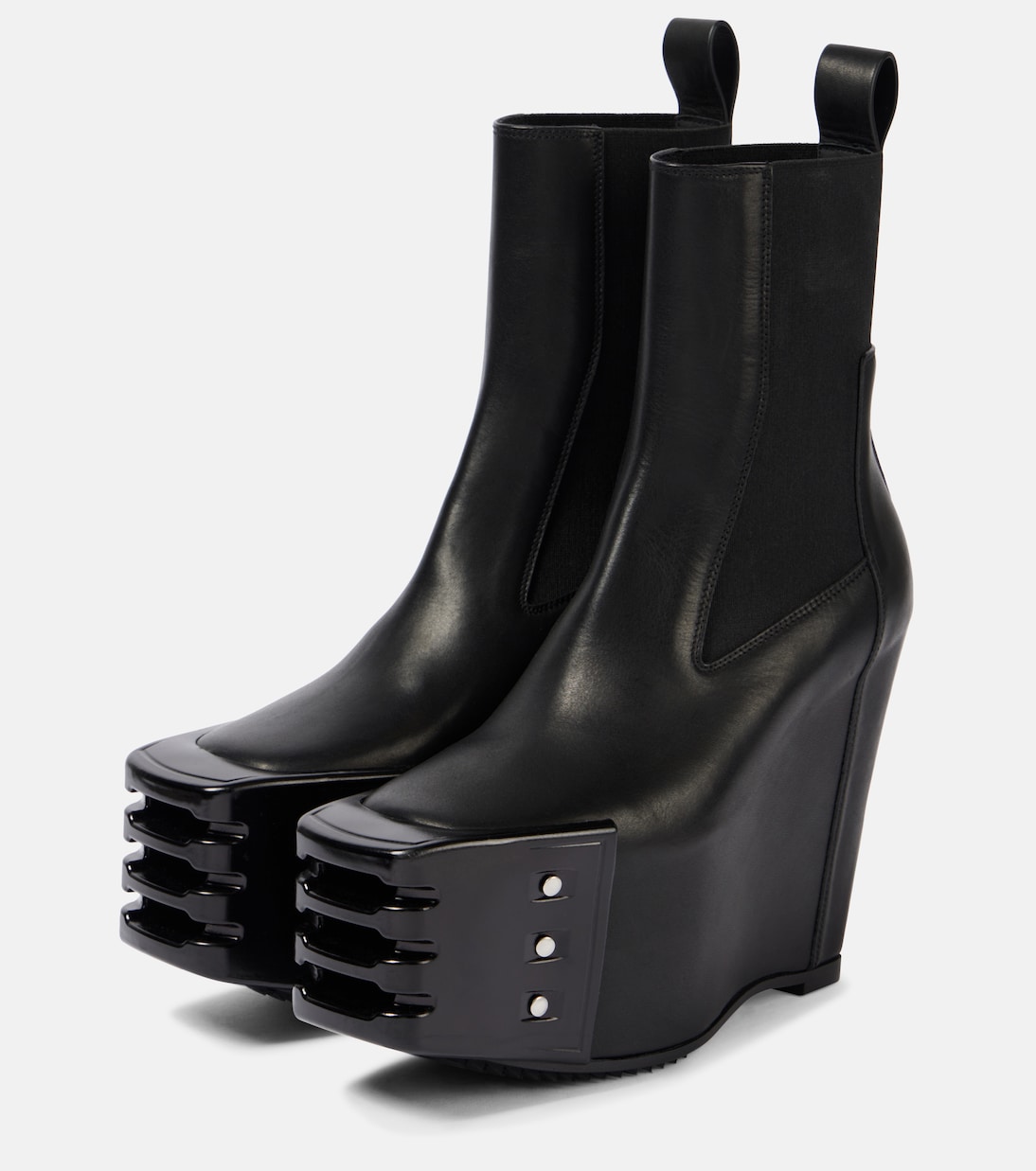Ботинки челси Porterville из кожи на танкетке Rick Owens, черный — фото 4