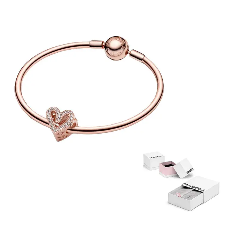 

Медные серебряные браслеты Women's Rose Gold Pandora, розовое золото