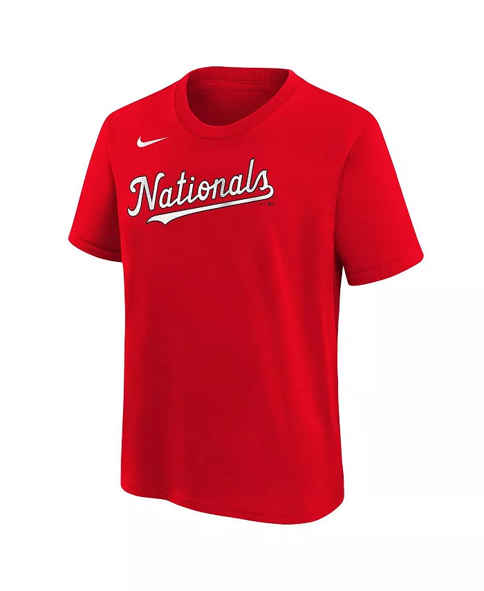 Футболка с именем и номером игрока Washington Nationals Dylan Crews для мальчиков и девочек, красная Nike — фото 3