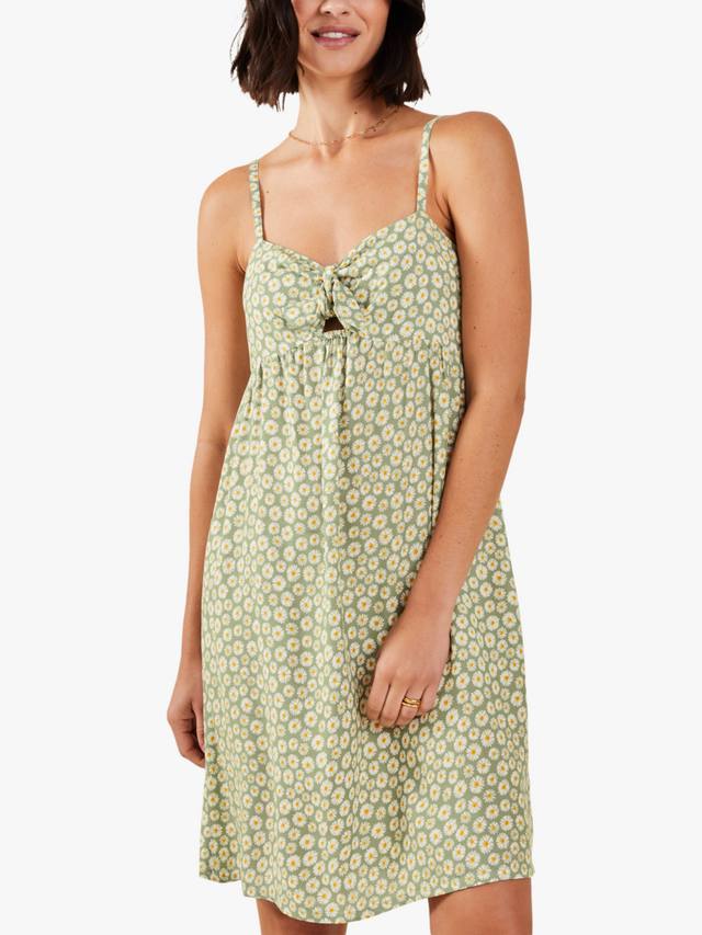 

Мини-платье с галстуком-ромашкой спереди Accessorize, цвет Light Green