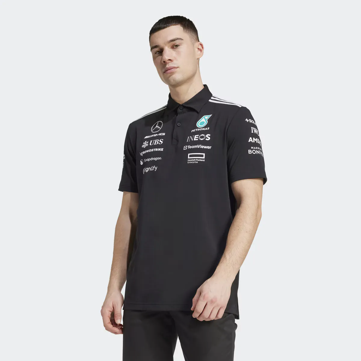 

Mercedes Мужская рубашка поло - AMG Petronas Adidas Formula 1 Team, чёрный