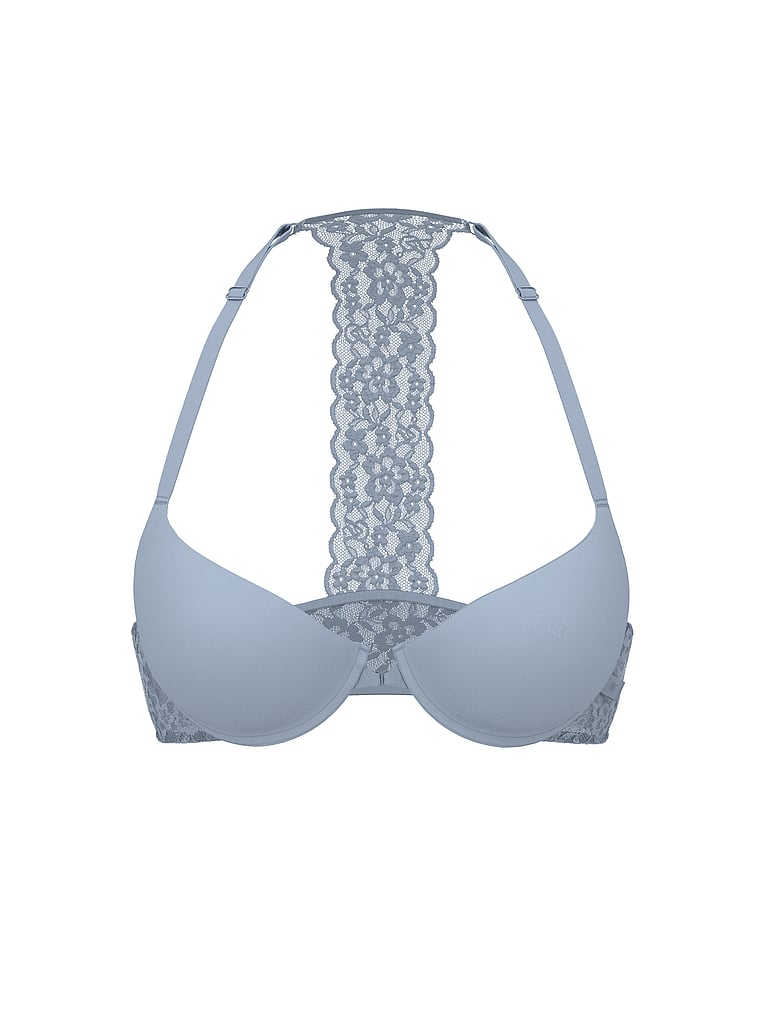Бюстгальтер Victoria'S Secret Sexy Tee Smooth Lacie Lightly Lined Front-Close Demi, сине-серый — фото 3