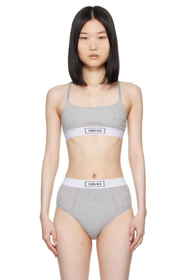 

Бюстгальтер с круглым вырезом Versace Underwear, серый