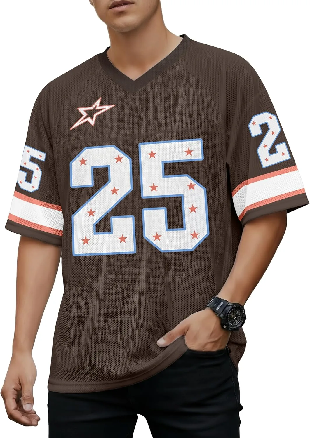 

Футболка мужская oversized с принтом и V-образным вырезом Eatbook