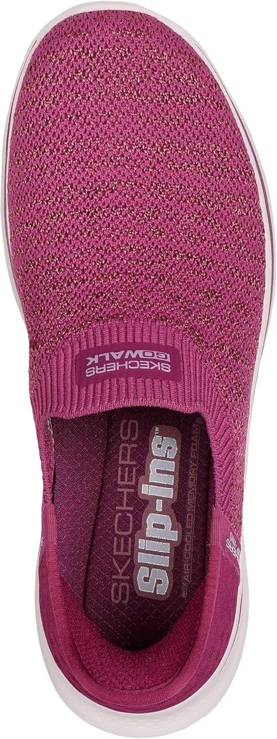 Мужские кроссовки Skechers Gowalk Arch Fit на шнуровке - спортивные удобные слипоны для ходьбы, Plum — фото 2