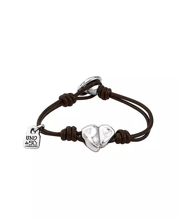 

Браслет из кожи и металла с серебряным покрытием Unode50, silver