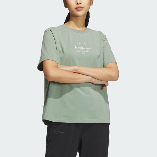 

Футболка (WMNS) adidas Sportswear Three Stripes T-Shorts 'Green', зеленый