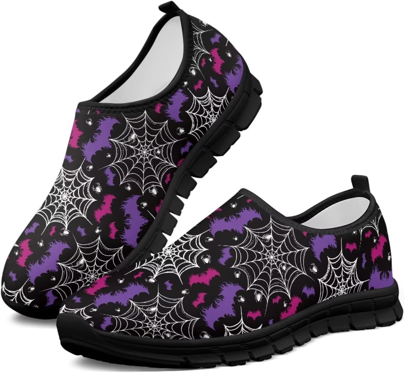 

Женские кроссовки широкого размера для бега по дороге, ультралегкие теннисные кроссовки для тренажерного зала, тренировок и ходьбы Chririnla, Cute Bat Spider Web