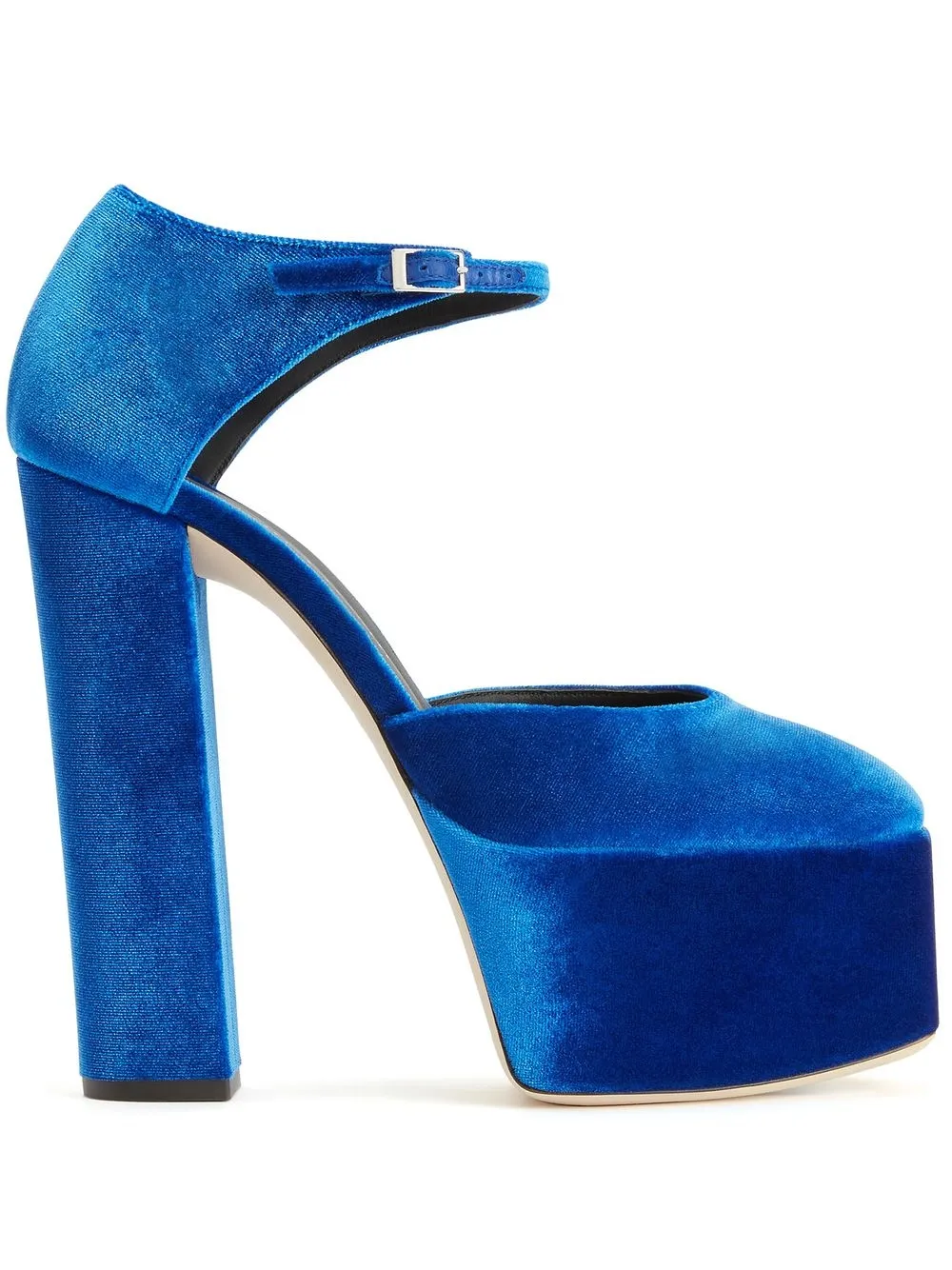 Бархатные босоножки Bebe на платформе Giuseppe Zanotti, синий