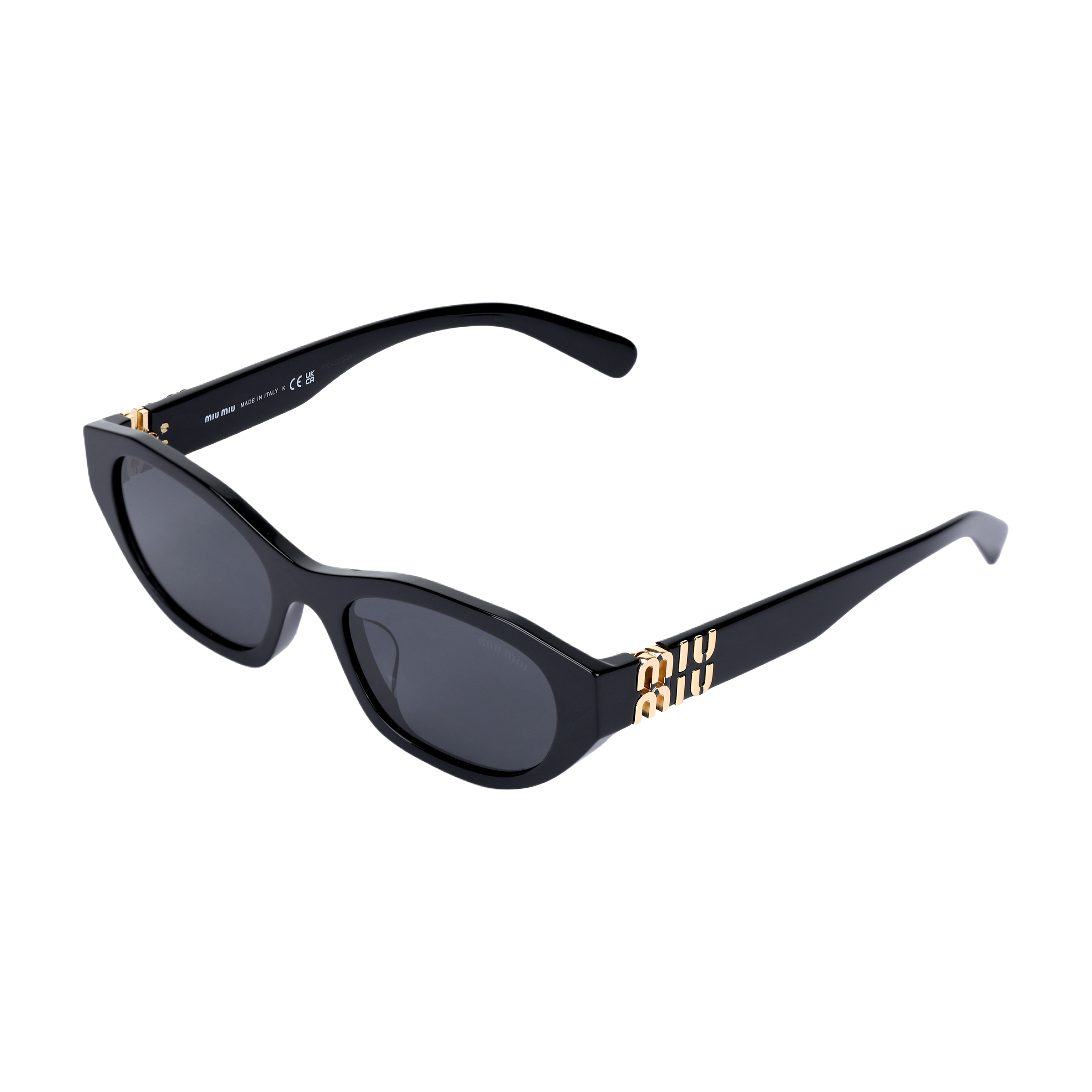 MIU MIU Солнцезащитные очки овальной формы Eyewear Oval Frame, Black