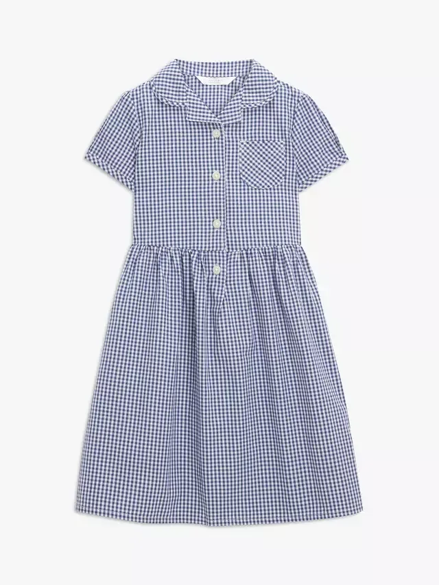 Летнее платье в клетку с поясом, школьное John Lewis, Blue Navy — фото 3
