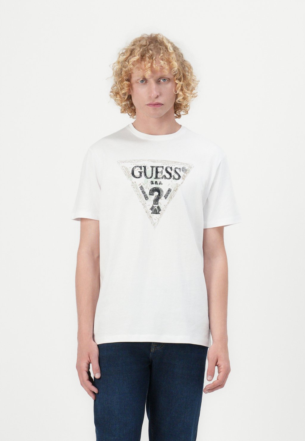 

Футболка с принтом TRIANGLE TEE Guess, белый