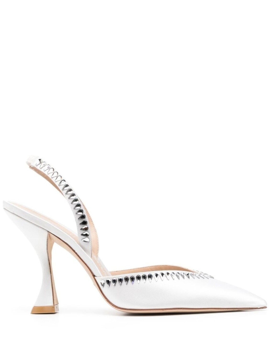 

Stuart Weitzman туфли с ремешком на пятке и кристаллами, белый