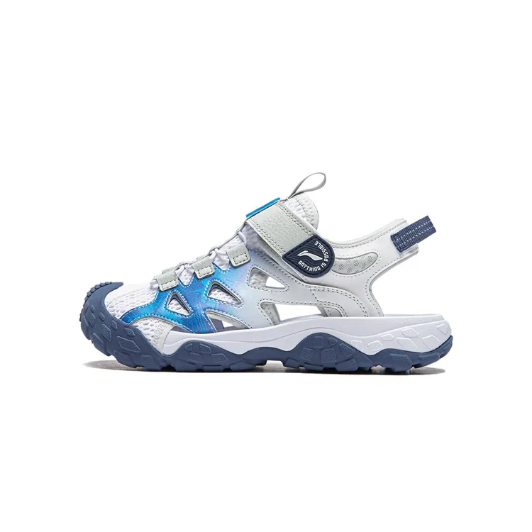 YOUNG Детские сандалии Li-Ning YOUNG Trek 2 комфортные износостойкие дышащие бело-синие для подростков