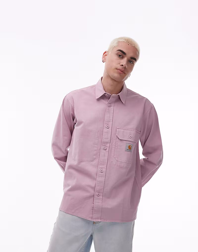 

Рубашка Carhartt WIP reno в приглушенно-розовом цвете