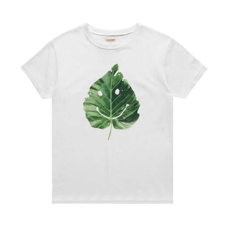 

Футболка Kapital 20/-Jersey Crew Tee (Smile Leaf) 'White', белый
