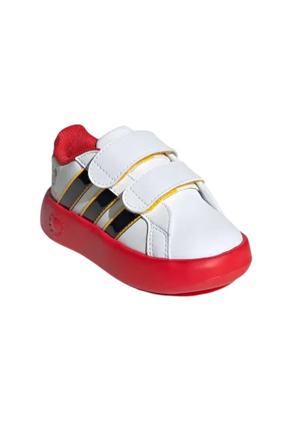 Кроссовки повседневные Adidas Performance Grand Court Mickey CF I Walking Trainers, белый с черным и золотым — фото 2